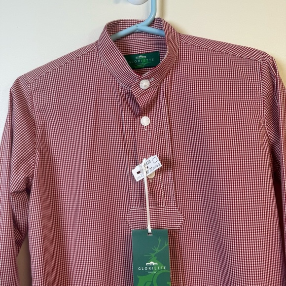 Gloriette Vienna Girls Red Plaid Long Sleeve Popover Blouse US Size 5-6 NWT - Picture 5 of 10